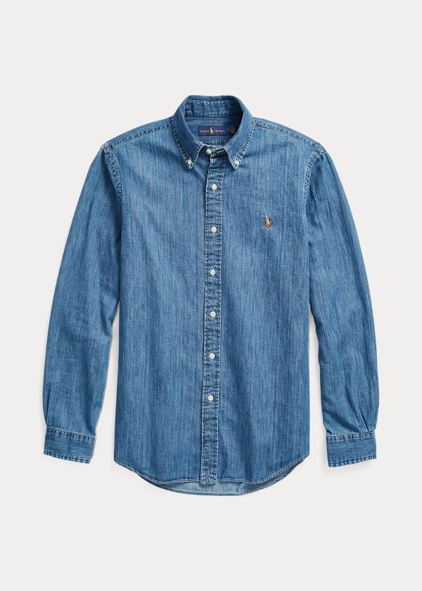 Men's Polo Ralph Lauren Classic Fit Denim Shirts | 230578LDU